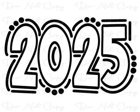 2025 - Doodle Number - Sublimation PNG and SVG - Digital Artwork - Etsy