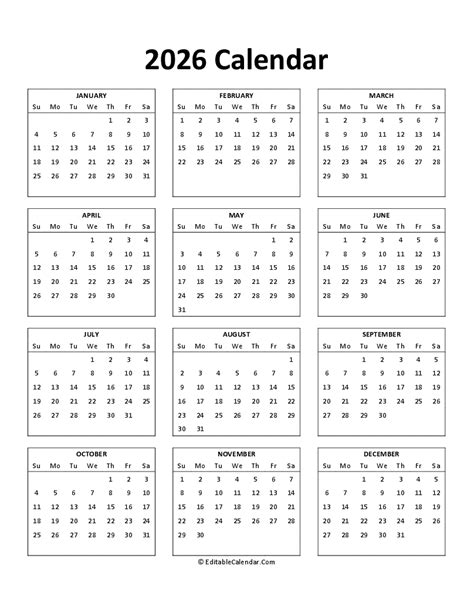 2025-2026 Printable Calendar One Page Monthly - Kevin E Wiggins