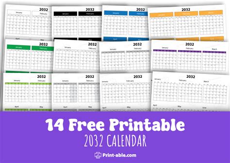 14+ Free 2032 Calendar Printable | PRINT-ABLE