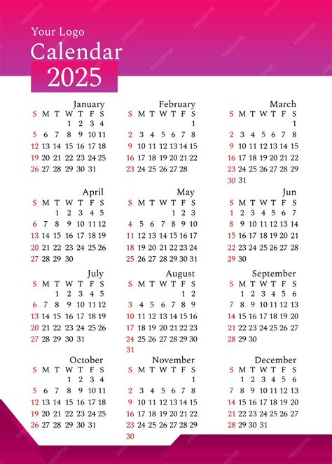 Diseño de plantilla de calendario 2025 | Archivo PSD Premium