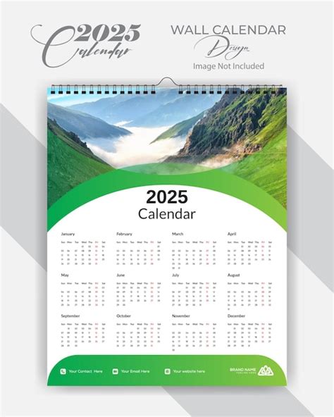 Plantilla de diseño del calendario para 2025 | Vector Premium