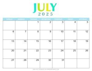 Free 2025 Calendar Printable - Your Best PDF Download!