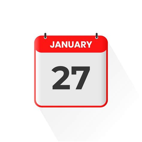 27th January calendar icon. January 27 calendar Date Month icon vector ...