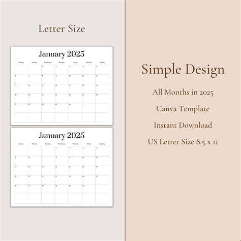 2025 Blank Calendar Template Blank Calendar Printable Blank Calendar 12 ...