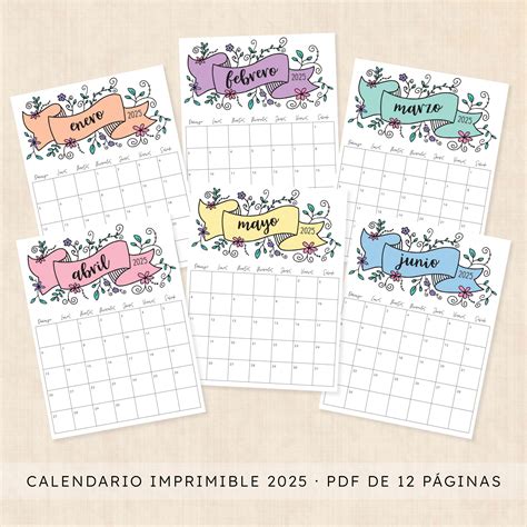 Calendario 2025 para Imprimir · Luminous Lillies