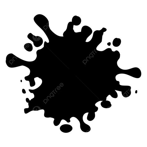 Black Ink Blot Spot Paint Splash On Transparent Background, Ink, Spot ...