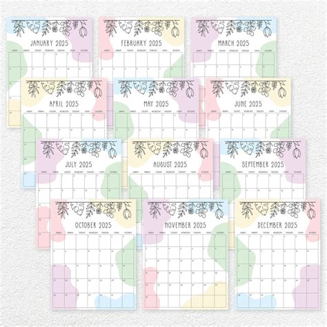 Printable 2025 Calendar - Etsy