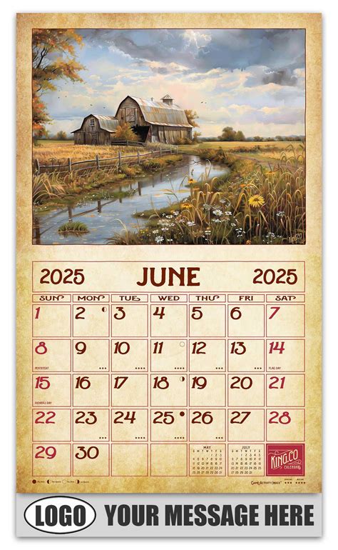 2025 Vintage Barns Custom Business Promotional Calendar