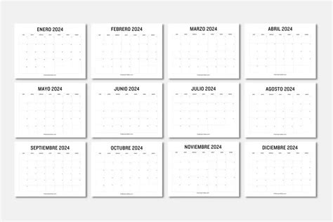 Calendarios 2024 para Imprimir, diseño minimalista | Vida Imprimible