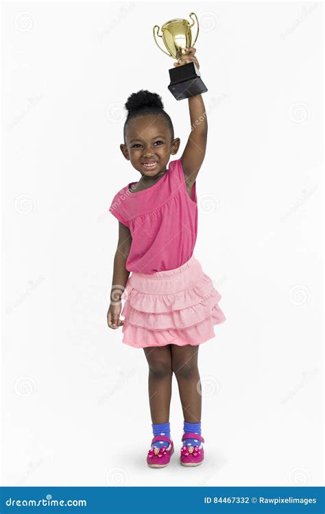 African Girl Won Prize Award Reward Portrait Concept Stock Photo ...