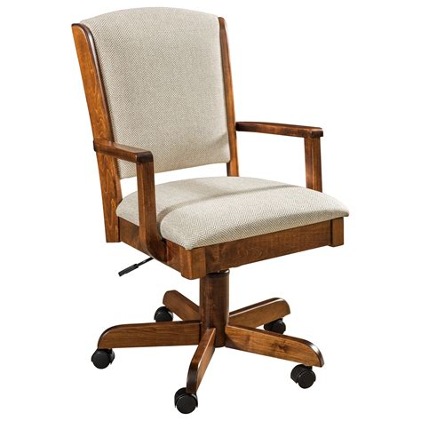 F&N Woodworking Morris Morris-ADC Customizable Solid Wood Swivel Desk ...