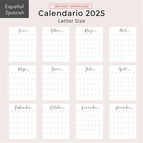 2025 Calendario En Español 2025 Calendario 2025 Planificador Spanish ...