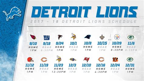 Detroit Lions Schedule Printable 2024
