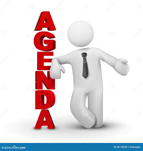 3d Business Man Presenting Concept Of Agenda Stock Photo - Image: 36110030
