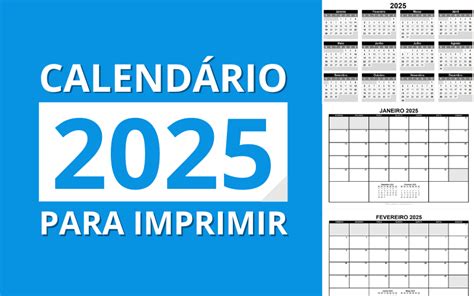 Calendário 2025 Para Imprimir | Baixe Grátis - Excel Easy