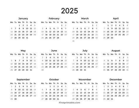 2025 Calendar | Free Printable PDFs