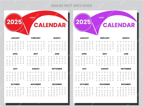 Plantilla de calendario para el año 2025 | Vector Premium
