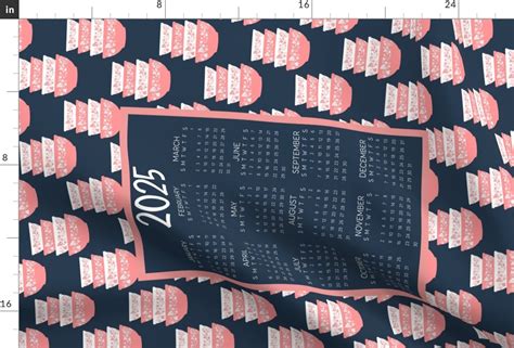 2025 Calendar Tea Towel Vintage Dishes Fabric | Spoonflower