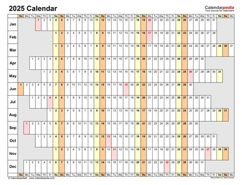 Excel Calendar Template 2025 By Week - Ibby Kimmie