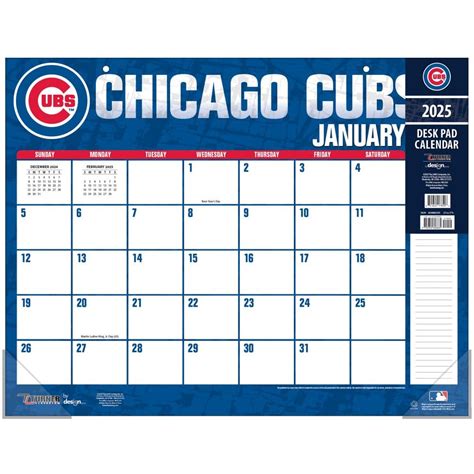 MLB Chicago Cubs 2025 Desk Pad - Calendars.com