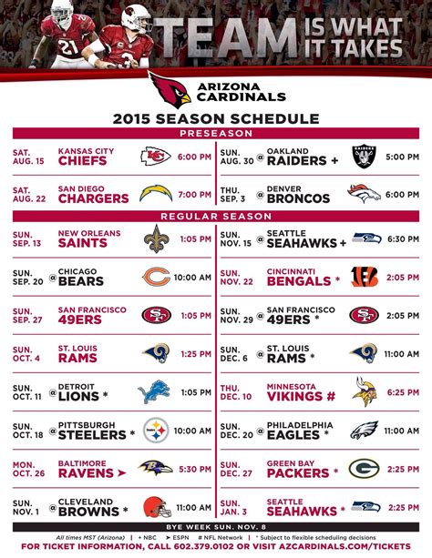 Printable Az Cardinals Schedule
