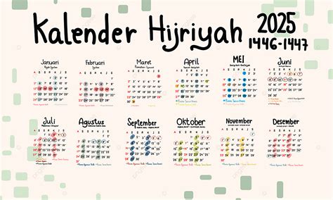 Islamic Calendar Template 2025 Hijriyah 1446 1447 Template Download on ...