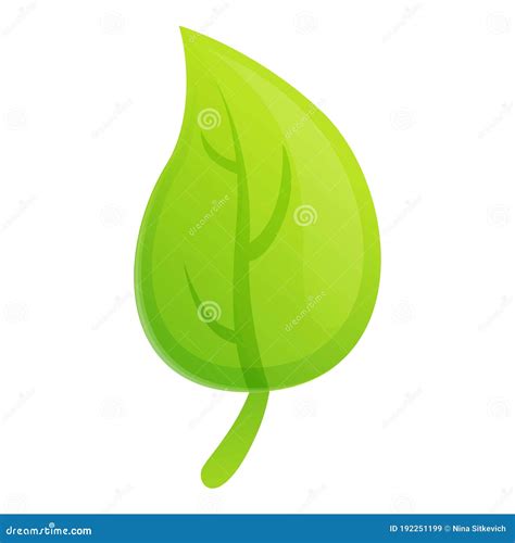 Estilo De Dibujos Animados De Iconos De Hoja De árbol Ecológico ...