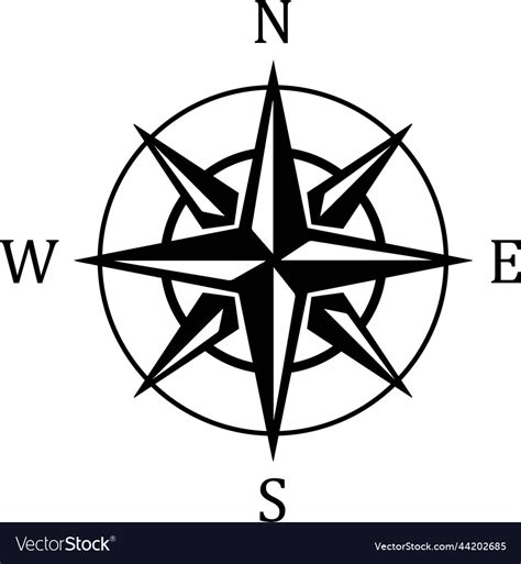 Compass symbol north south west east adventure Vector Image