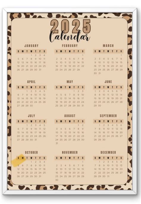 2025 Digital Download, 12-month Printable Calendar, Printable, Year at ...