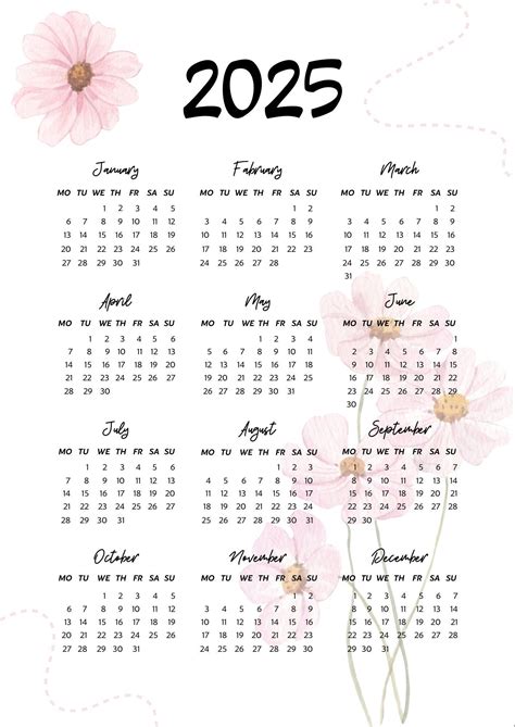 2025 calendar 2025 yearly calendar printable 2025 wall calendar 2025 ...