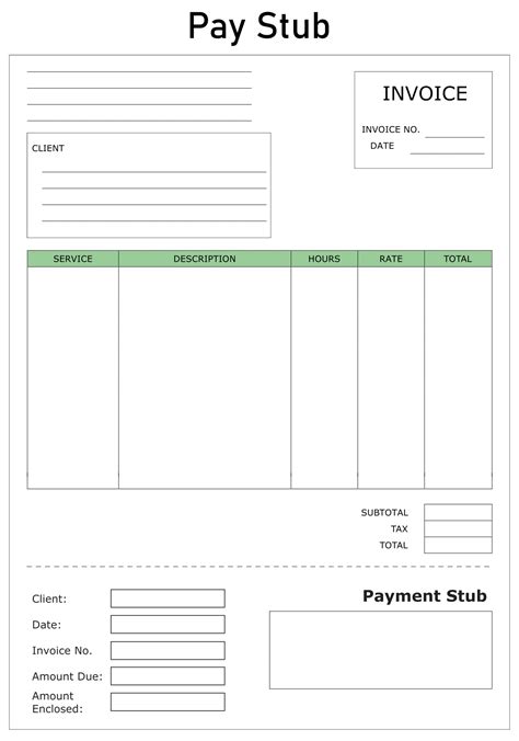 Printable Fillable Blank Pay Stubs Template - Printable Templates Free