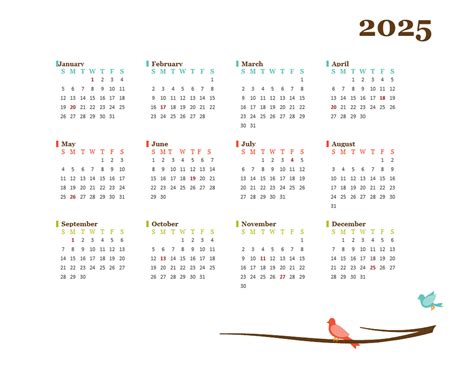 2025 Yearly Editable Word Calendar Template - Free Printable Templates