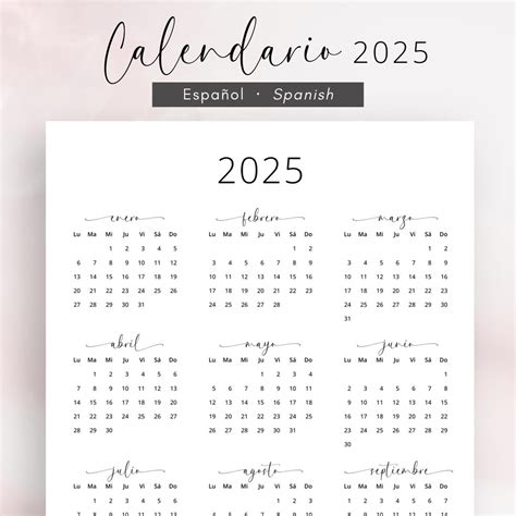 Calendario 2025 Español Calendario 2025 Calendario En Español 2025 ...