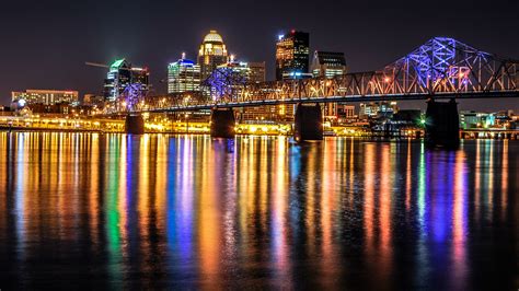 Downtown Louisville at night - backiee