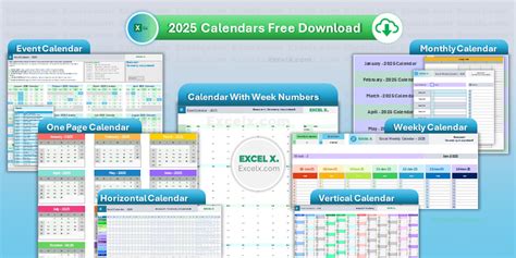 2025 Calendar Excel Templates (Free Download) - Excel