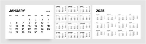 Calendario 2025 Vectores, Iconos, Gráficos y Fondos para Descargar Gratis
