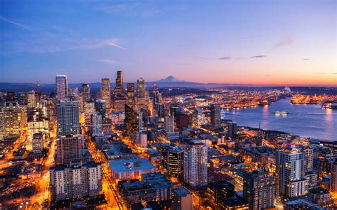1920x1200 Seattle Skyline At Night View 4k 1080P Resolution ,HD 4k ...