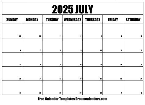 Calendar July 2025 Printable Free Excel - johna karmen