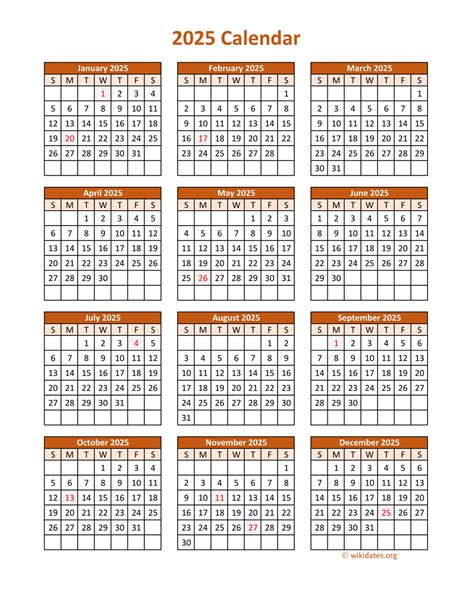 Printable Annual Calendar 2025 - Natka Madeleine