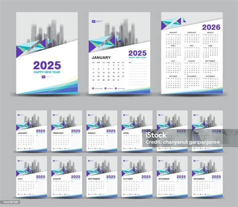 Set Template Kalender 2025 Dan Latar Belakang Minimal Tahun 2026 ...
