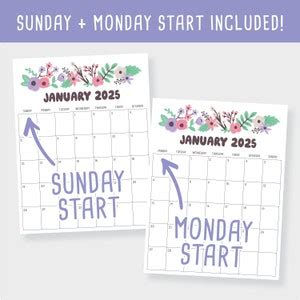 Printable 2025 Calendar - Etsy