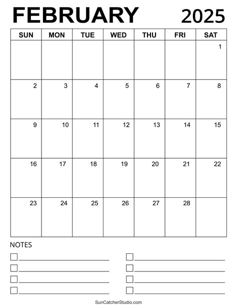 February 2025 Calendar (Free Printable) – DIY Projects, Patterns ...