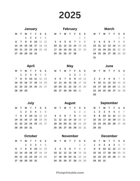 Calender 2025 printable – Artofit