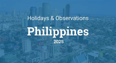 Holidays and Observances in Philippines in 2025