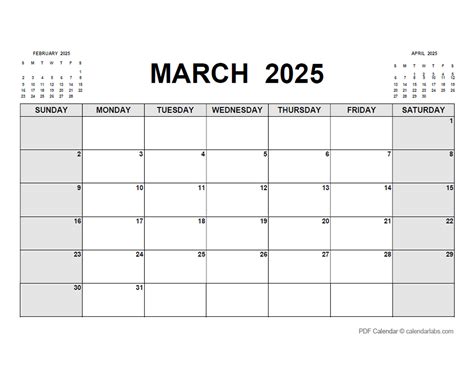 Printable Calendar March 2025 Free Printable - Verna D. Harris