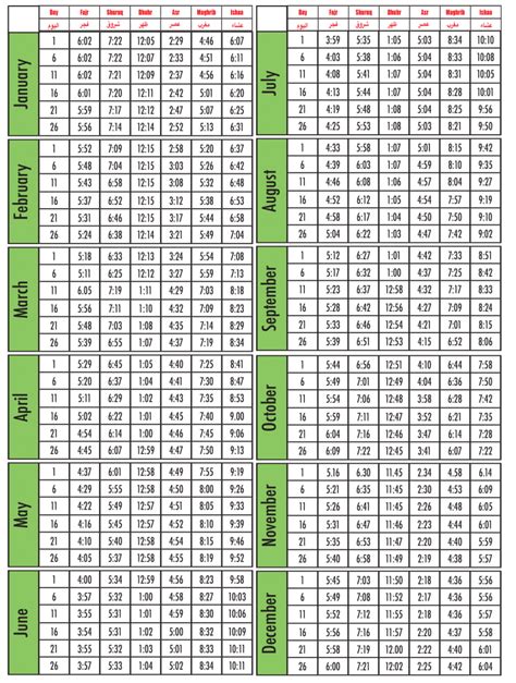 Islamic Calendar 2025 Prayer Times - Kyle Alexander